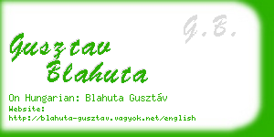 gusztav blahuta business card